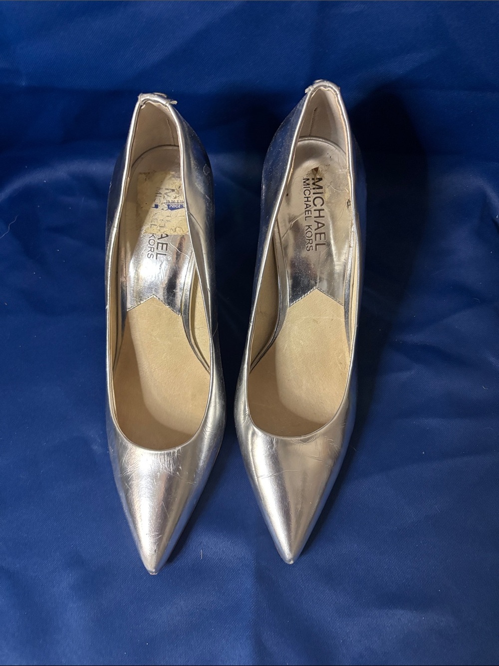 Michael Kors Metallic Silver Pointed Pumps